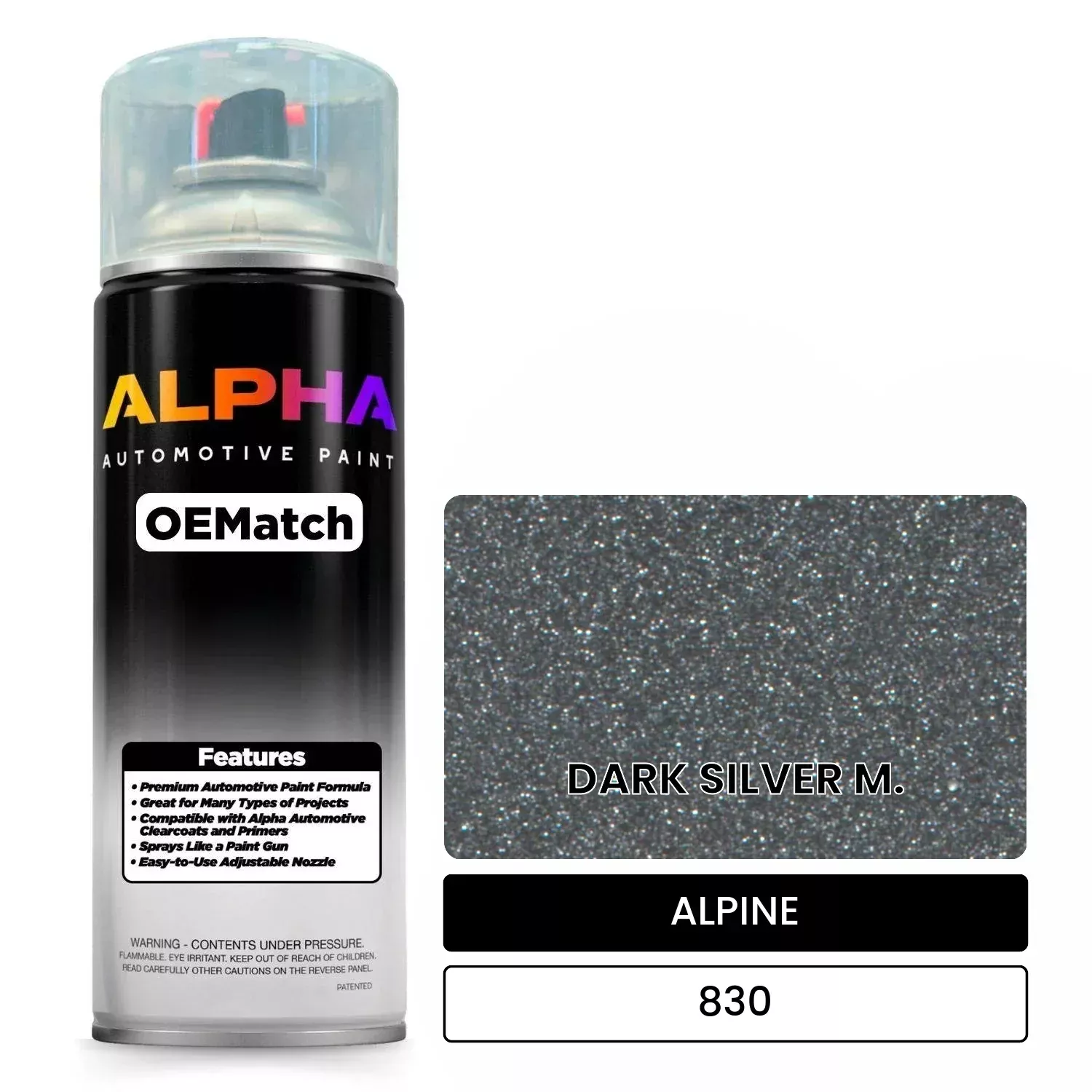 ALPINE DARK SILVER M. 830 | OEMatch Automotive Spraycan