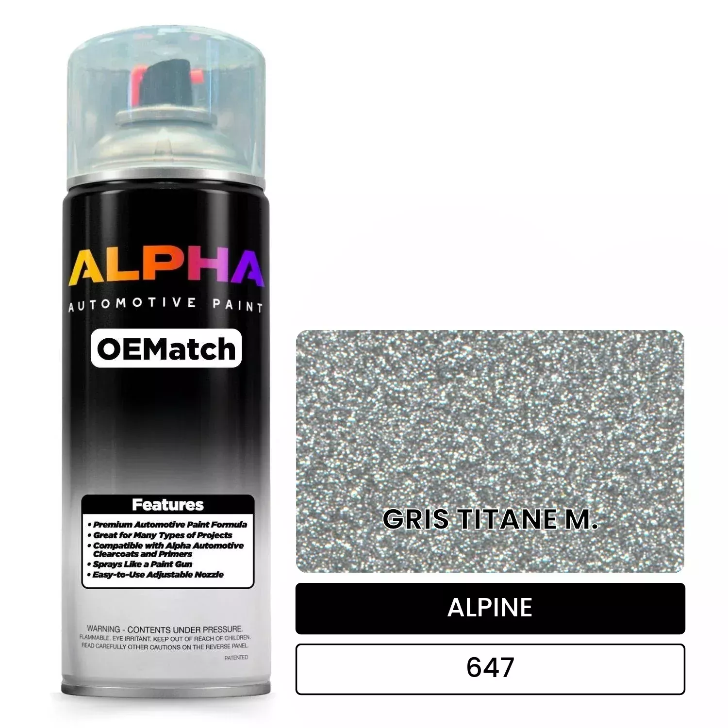 ALPINE GRIS TITANE M. 647 | OEMatch Automotive Spraycan