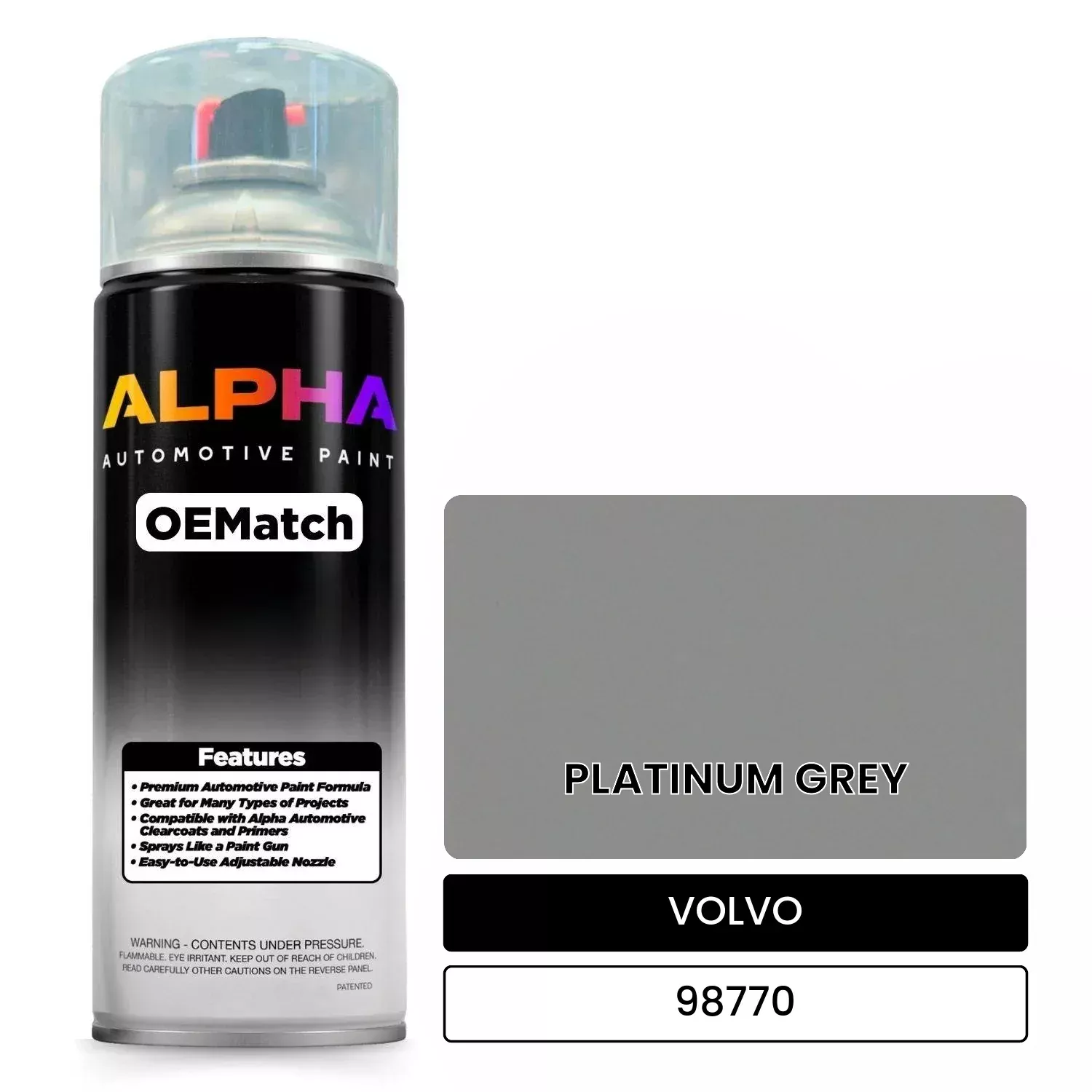 VOLVO PLATINUM GREY 98770 | OEMatch Automotive Spraycan